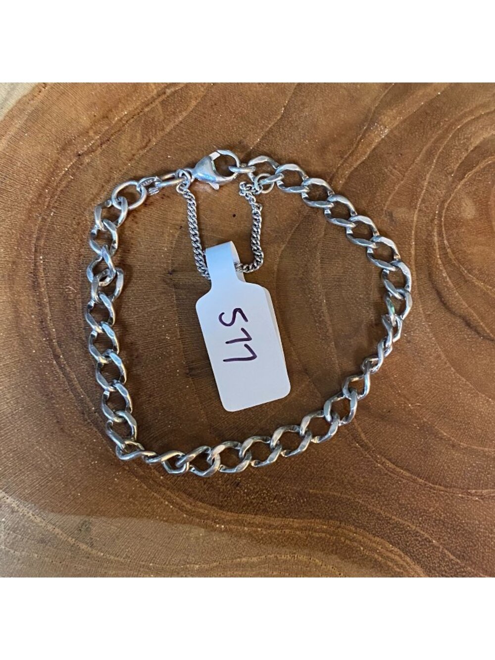 RETIRED James Avery Single Curb Charm Bracelet, Size S, Sterling Silver